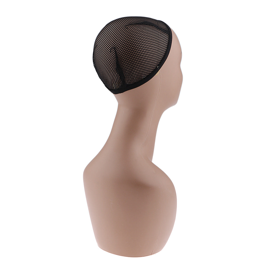 Female Mannequin Head Manikin with Shoulder Bust for Wig Hat Jewelry Display Purple Lip