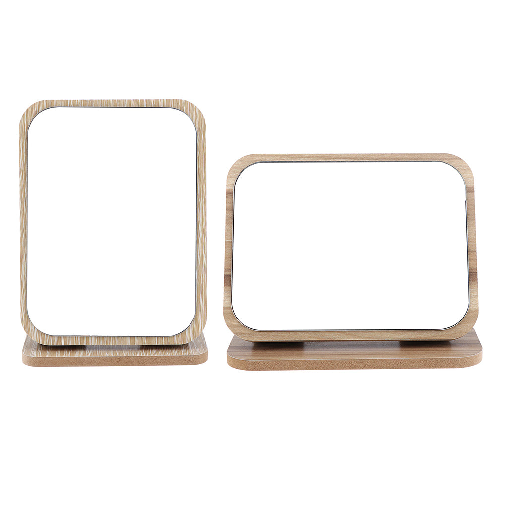 Bathroom Shaving Vanity Mirror Folding Standing Makeup Mirrors Horizontal