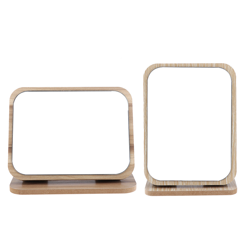 Bathroom Shaving Vanity Mirror Folding Standing Makeup Mirrors Horizontal