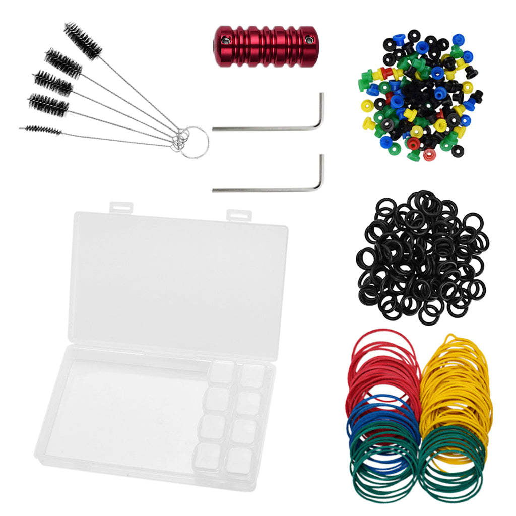 Tattoo Machine Needle Supplies Grommets Nipple Bands O-Rings Brush Grip Set Red