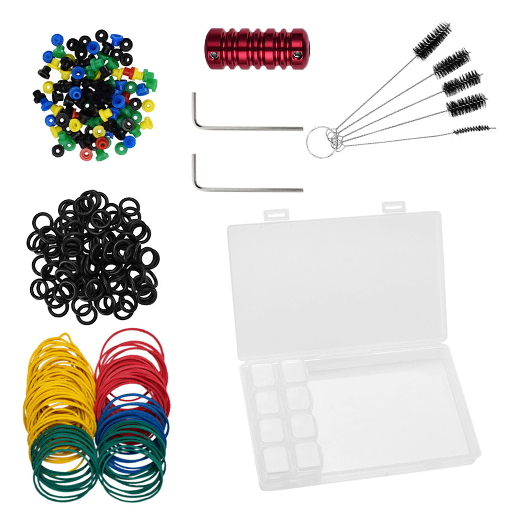 Tattoo Machine Needle Supplies Grommets Nipple Bands O-Rings Brush Grip Set Red