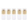 5Pcs Glass Pump Bottles Refillable Cosmetic Container Leak Proof 30ml Golden