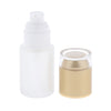 5Pcs Glass Pump Bottles Refillable Cosmetic Container Leak Proof 30ml Golden