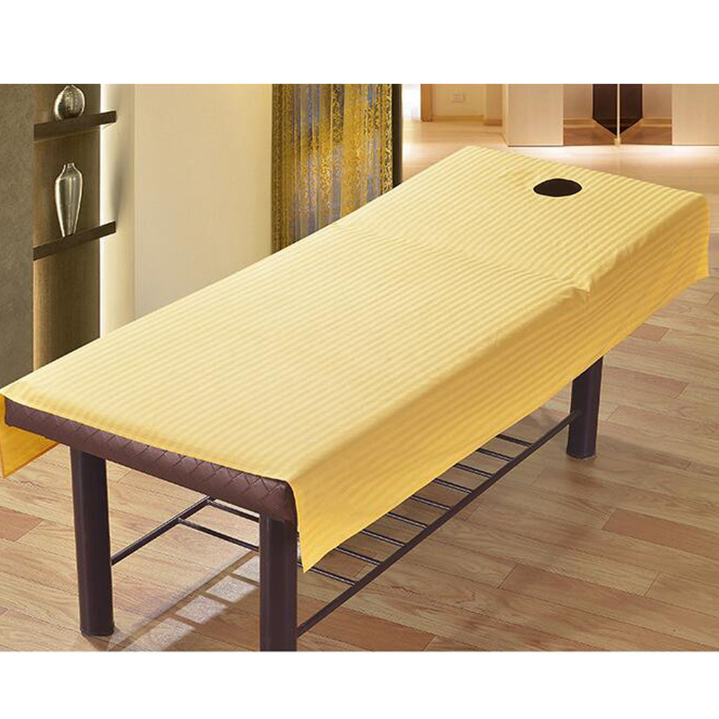 Satin Yellow Universal SPA Massage Bed Sheet Cover  120x190cm Hole