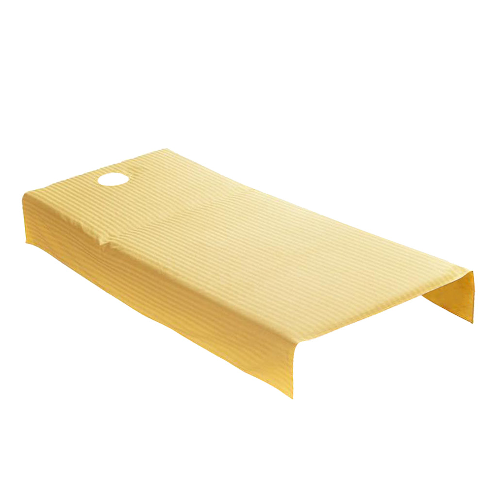 Satin Yellow Universal SPA Massage Bed Sheet Cover  120x190cm Hole