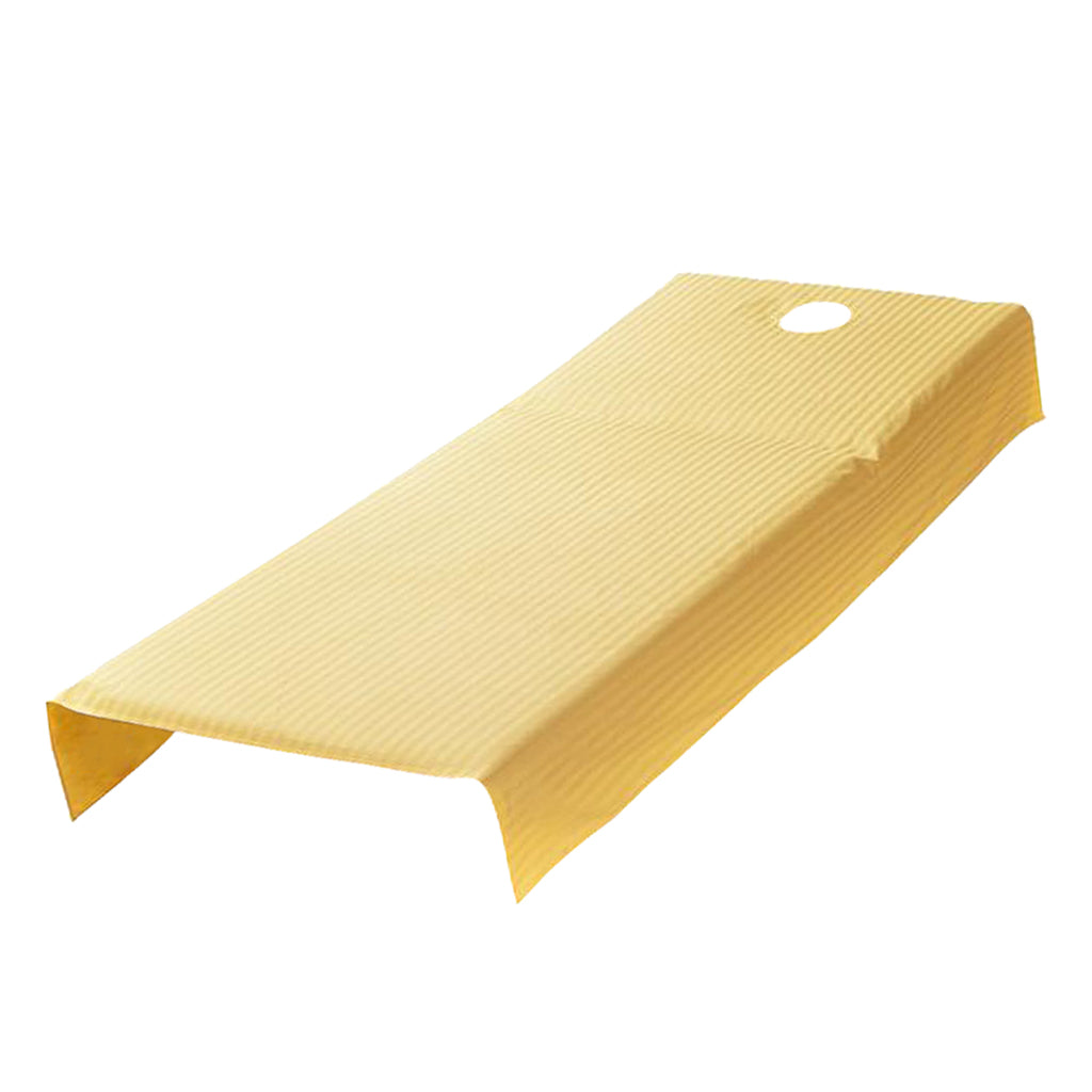 Satin Yellow Universal SPA Massage Bed Sheet Cover  120x190cm Hole