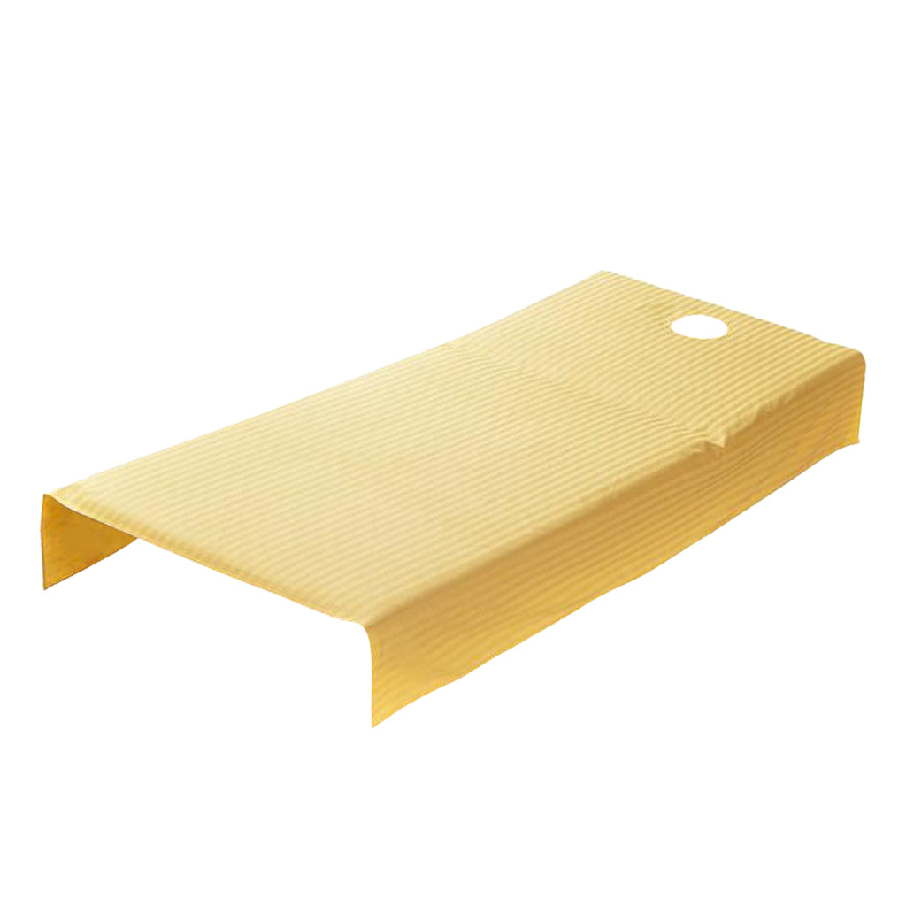 Satin Yellow Universal SPA Massage Bed Sheet Cover  120x190cm Hole