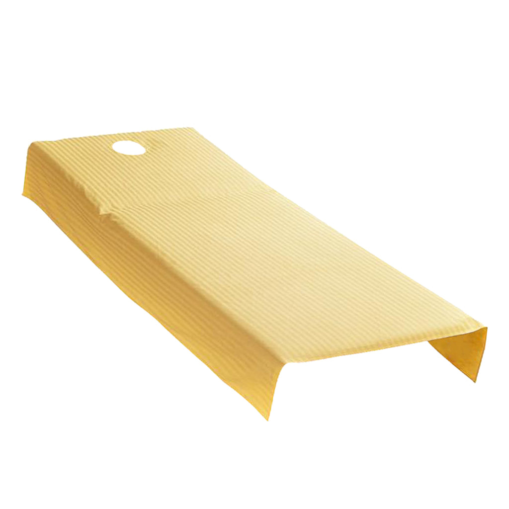 Satin Yellow Universal SPA Massage Bed Sheet Cover  120x190cm Hole