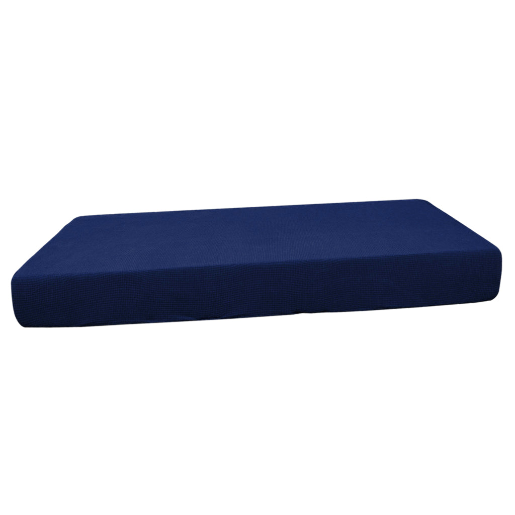 Stretch Spandex Jacquard Sofa Couch Seat Cushion Cover Dark Blue-Size M