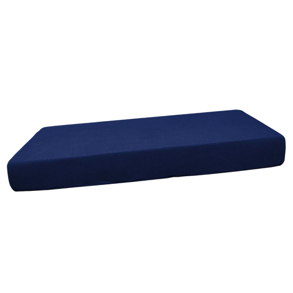 Stretch Spandex Jacquard Sofa Couch Seat Cushion Cover Dark Blue-Size M