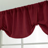 Solid Color Window Voile Sheer Curtain Valance Tiers Burgundy