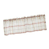 Rod Pocket Checked Linen Window Voile Curtain Valance Tier Red 137x61cm