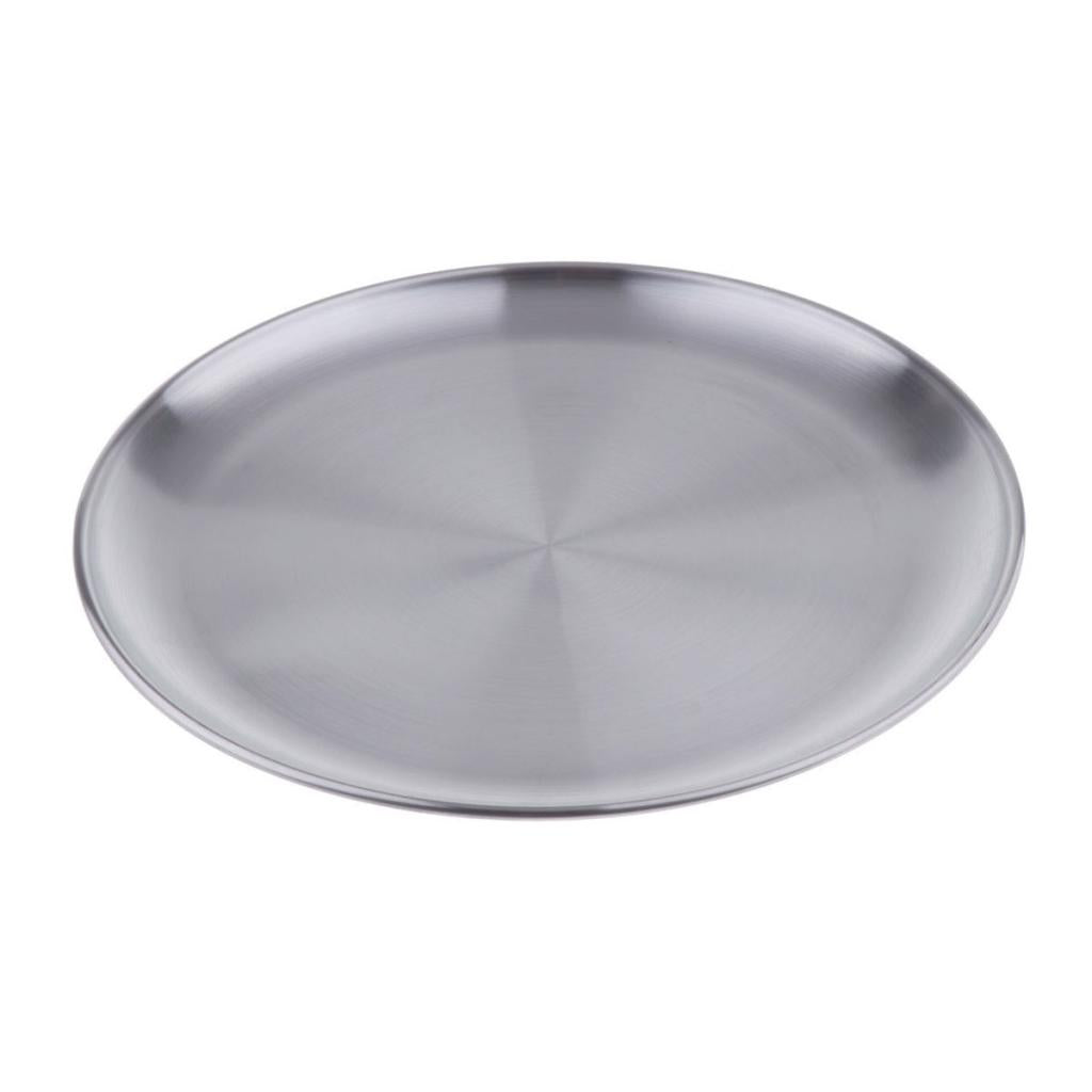 304 Stainless Steel Serving Plate For Containing Beef Meat Fruits Cake 34cm