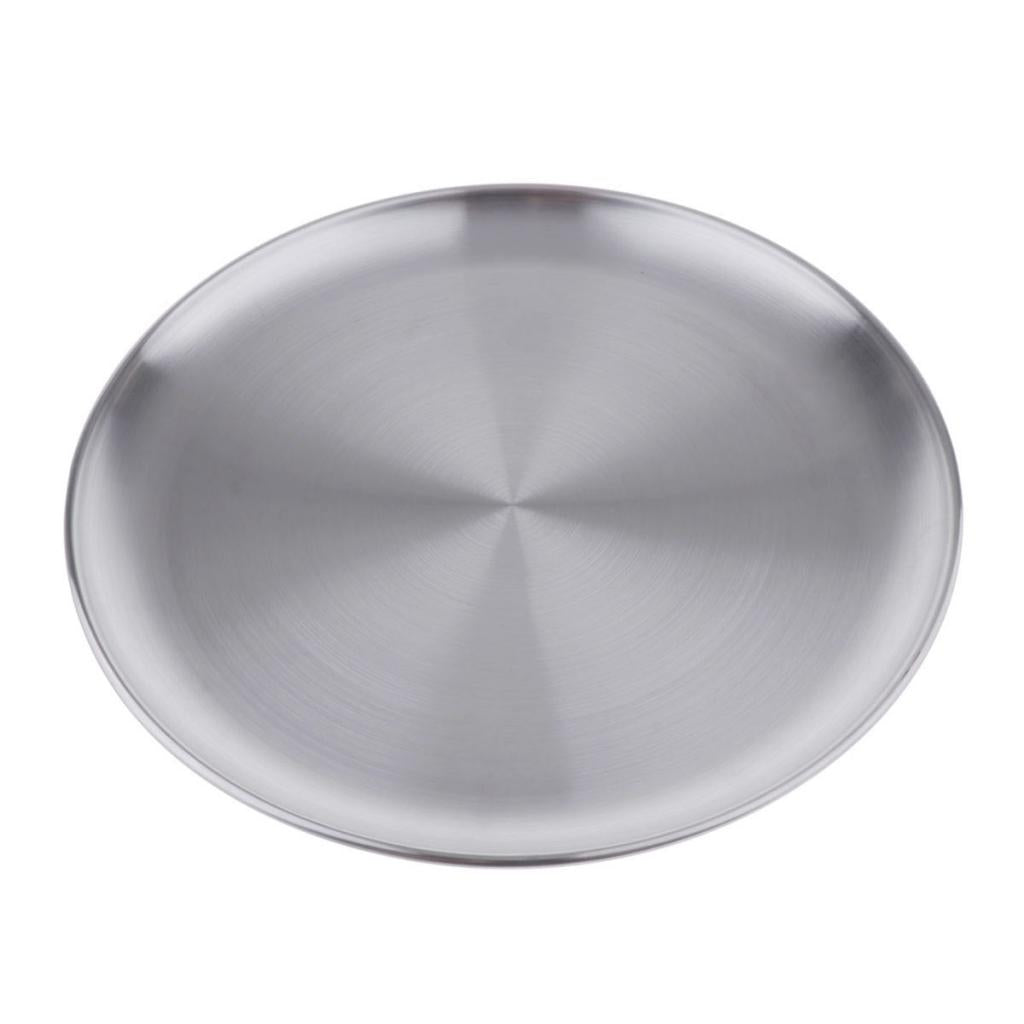 304 Stainless Steel Serving Plate For Containing Beef Meat Fruits Cake 34cm