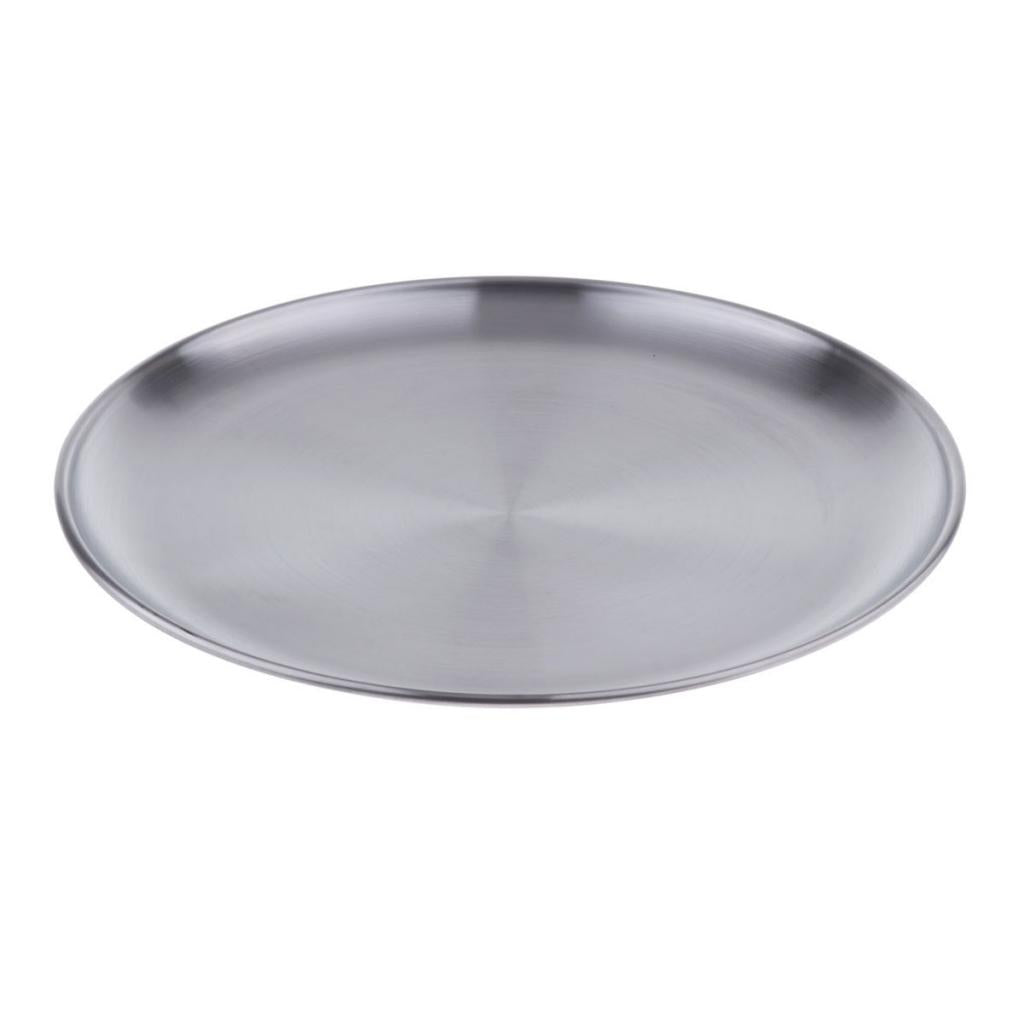 304 Stainless Steel Serving Plate For Containing Beef Meat Fruits Cake 34cm