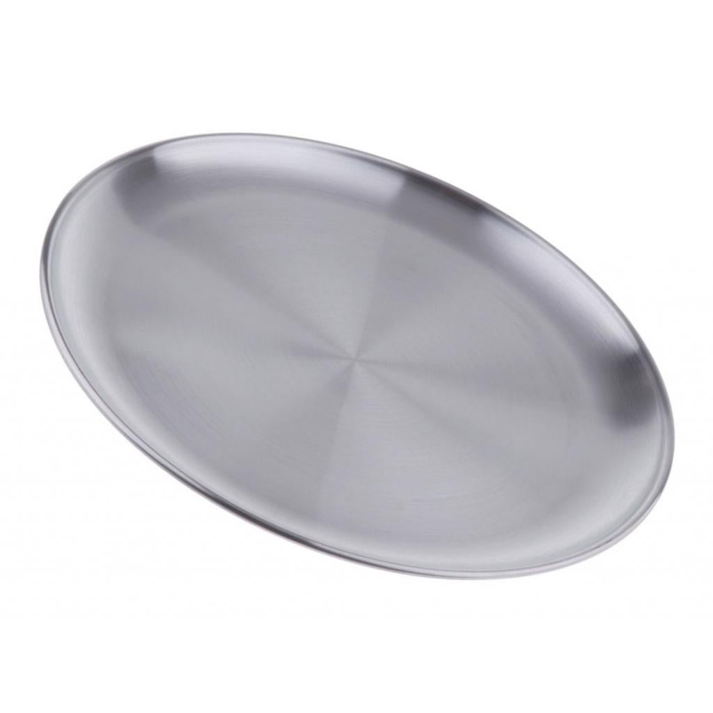 304 Stainless Steel Serving Plate For Containing Beef Meat Fruits Cake 34cm