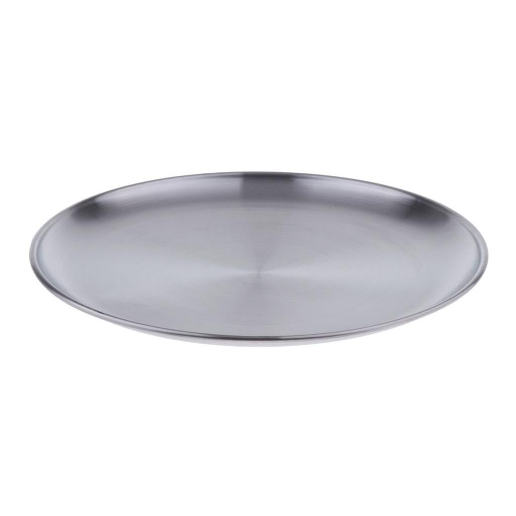 304 Stainless Steel Serving Plate For Containing Beef Meat Fruits Cake 34cm