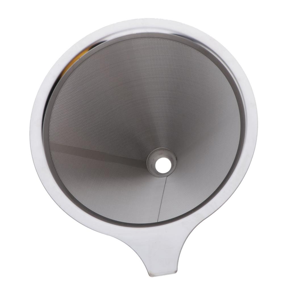 1 Pc Coffee Filter Stainless Steel Pour Over Cone Dripper Reusable 12.5cm A