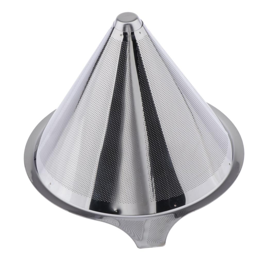 1 Pc Coffee Filter Stainless Steel Pour Over Cone Dripper Reusable 12.5cm A