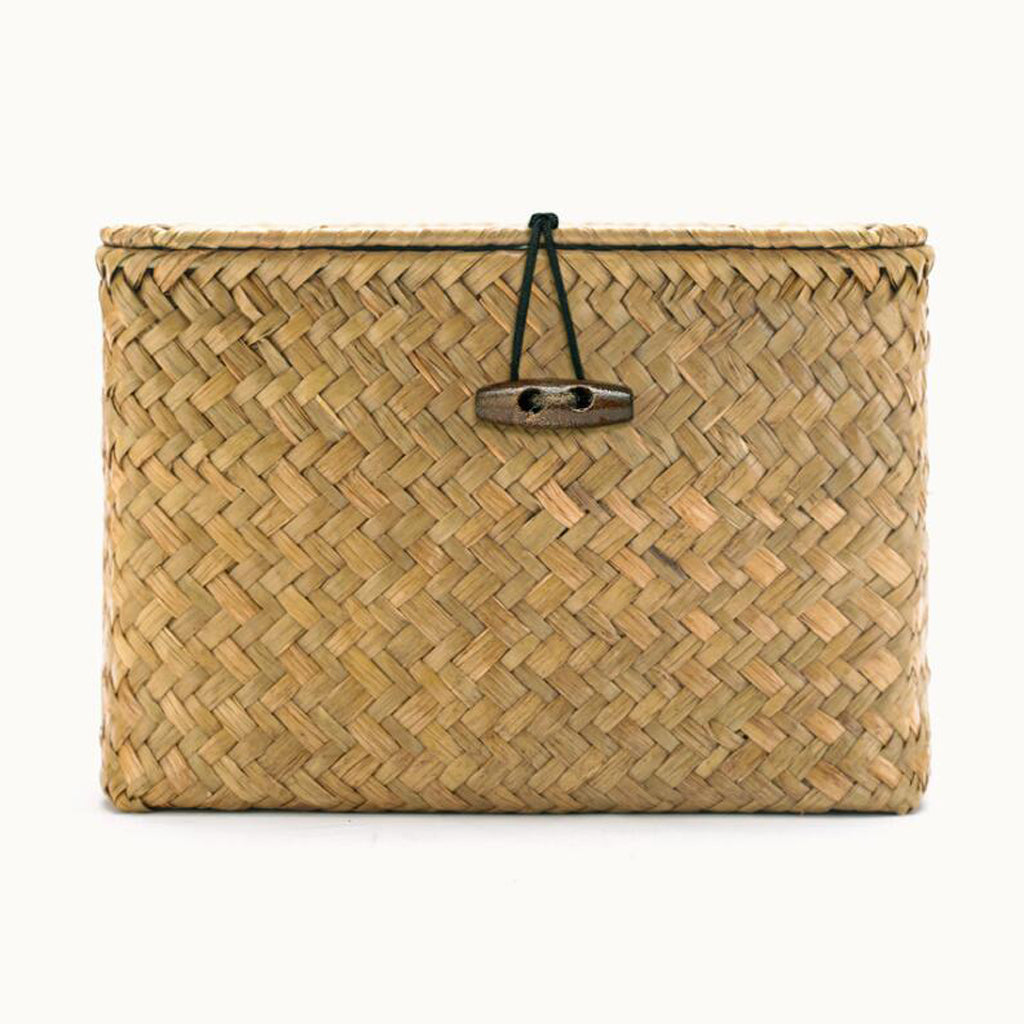 Seaweed Storage Basket Bathroom Ktichen Desktop Organizer Woven  Yellow