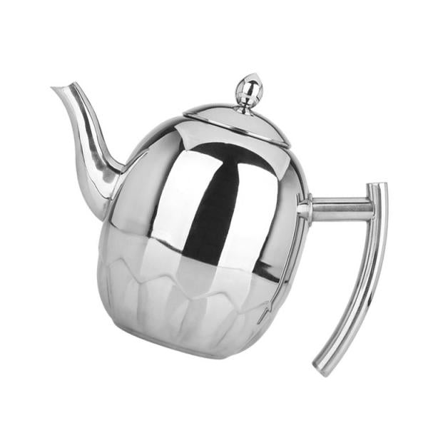 Stainless Metal Teapot Coffee Tea Kettle Loose Leaf Teapot with Infuser 1.5L