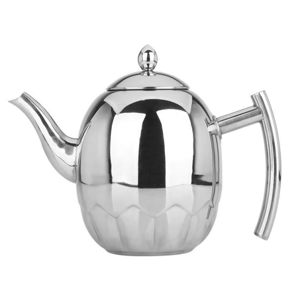 Stainless Metal Teapot Coffee Tea Kettle Loose Leaf Teapot with Infuser 1.5L