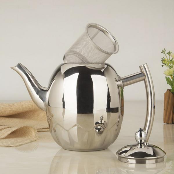 Stainless Metal Teapot Coffee Tea Kettle Loose Leaf Teapot with Infuser 1.5L