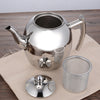 Stainless Metal Teapot Coffee Tea Kettle Loose Leaf Teapot with Infuser 1.5L