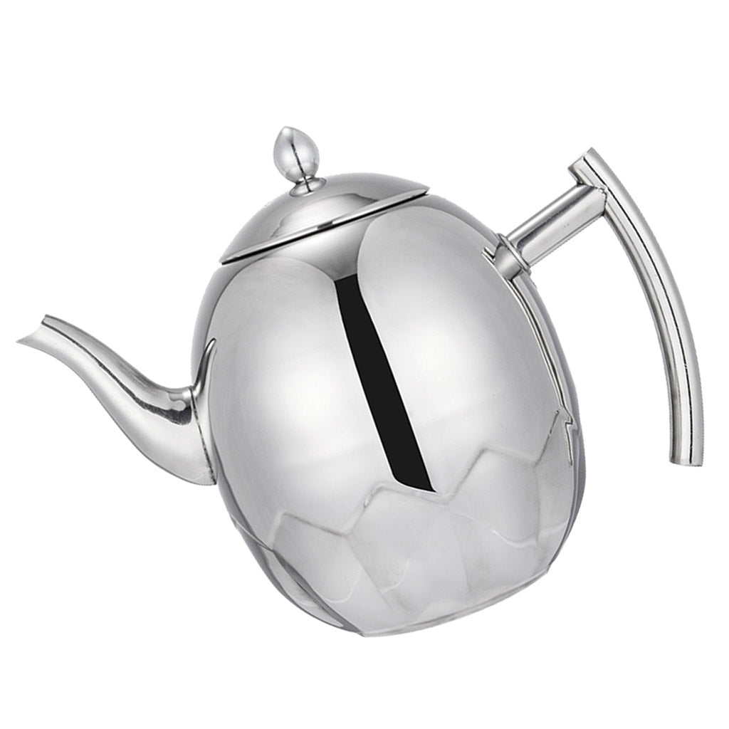 Stainless Metal Teapot Coffee Tea Kettle Loose Leaf Teapot with Infuser 1L