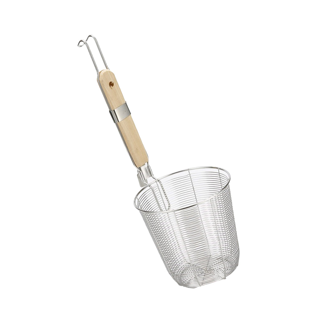 Kitchen Noodle Strainer with Hook, Stainless Steel, Deep Fry Basket  L