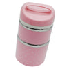 Stainless Steel Thermal Insulated Lunch Box Food Container 2 Tier Pink