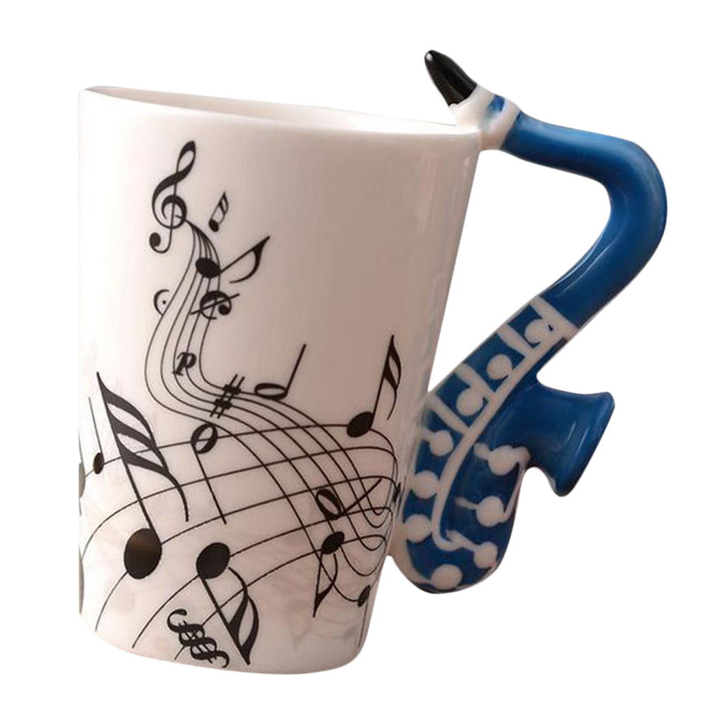 Ceramic Cup Coffee Mug Instrument Mug Creative Gift Blue Saxophone