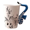 Ceramic Cup Coffee Mug Instrument Mug Creative Gift Blue Saxophone