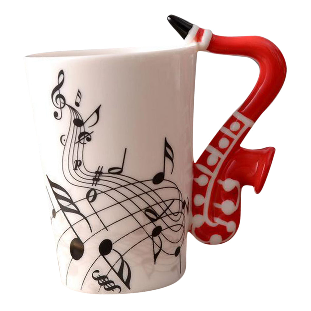 Ceramic Cup Coffee Mug Instrument Mug Creative Gift Red Saxophone