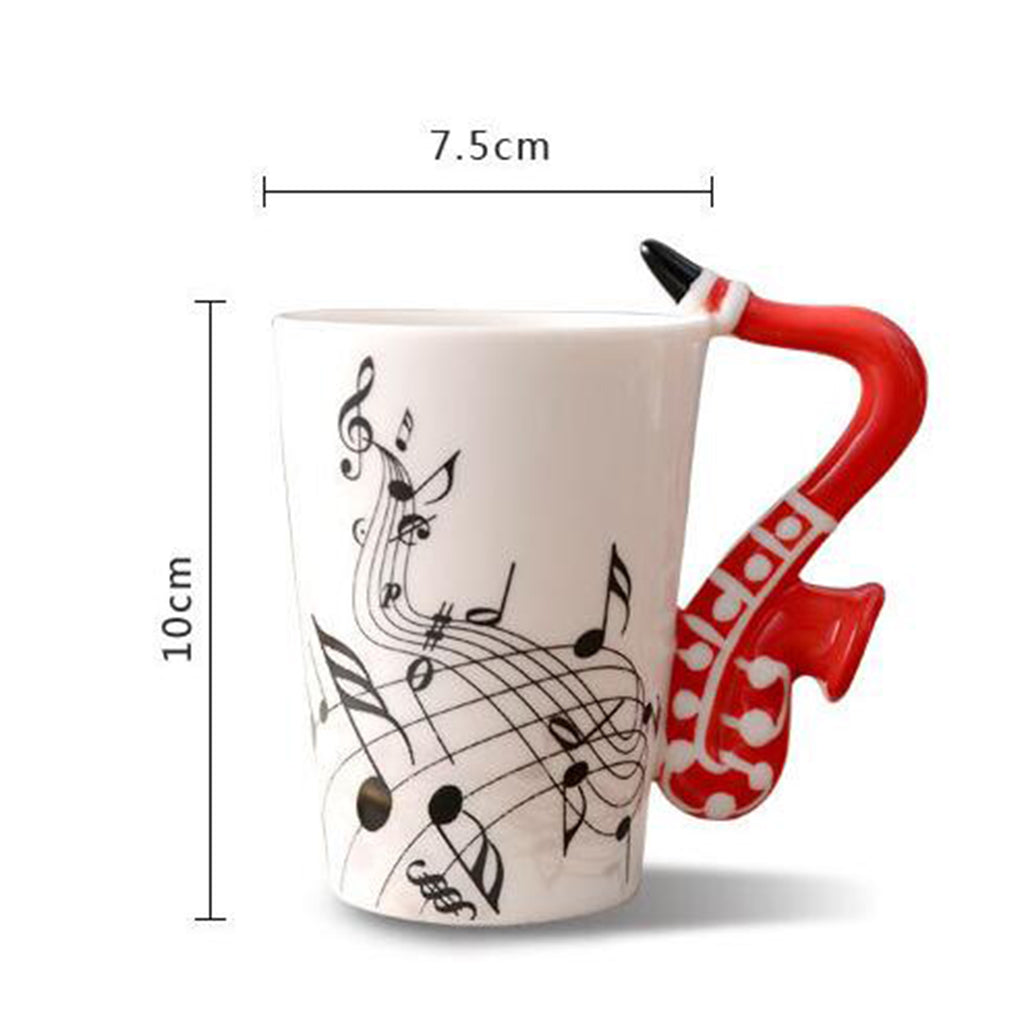 Ceramic Cup Coffee Mug Instrument Mug Creative Gift Red Saxophone