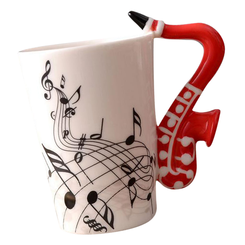 Ceramic Cup Coffee Mug Instrument Mug Creative Gift Red Saxophone