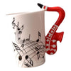 Ceramic Cup Coffee Mug Instrument Mug Creative Gift Red Saxophone