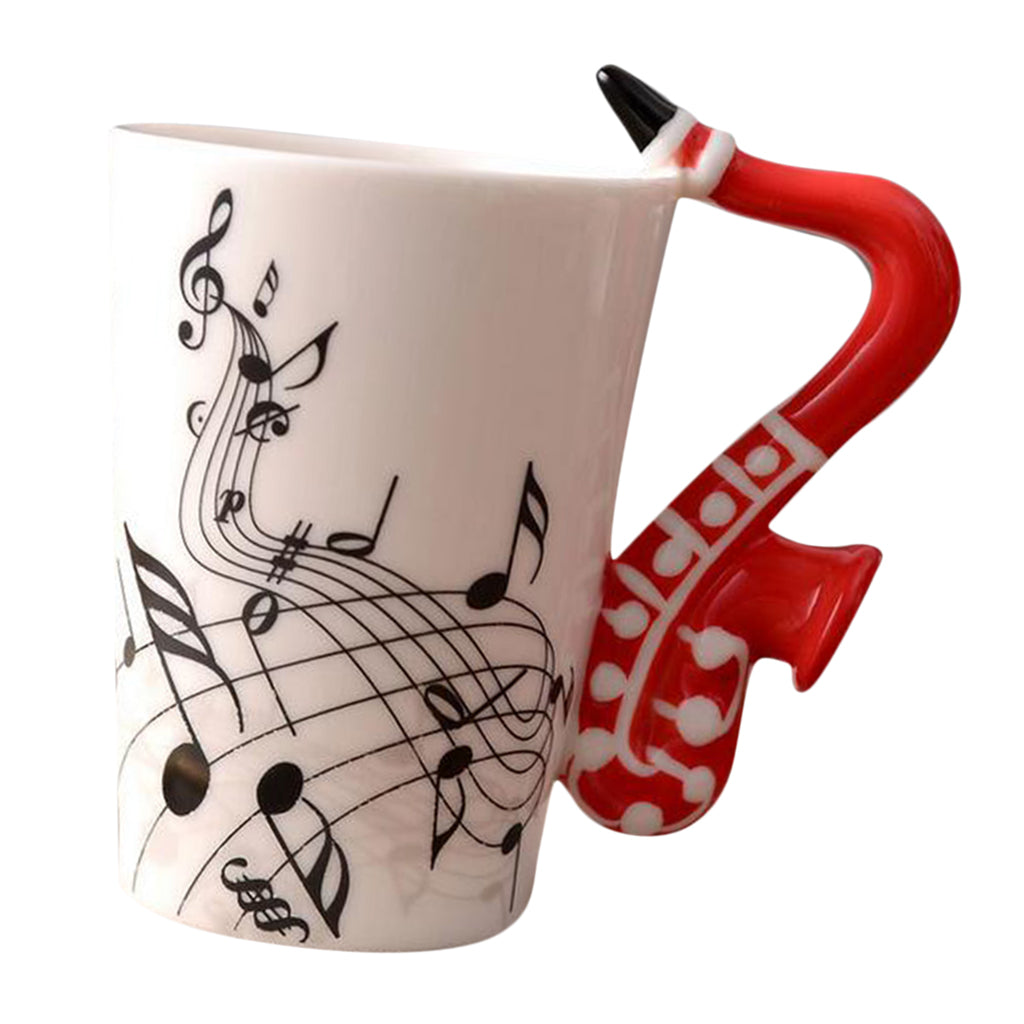 Ceramic Cup Coffee Mug Instrument Mug Creative Gift Red Saxophone