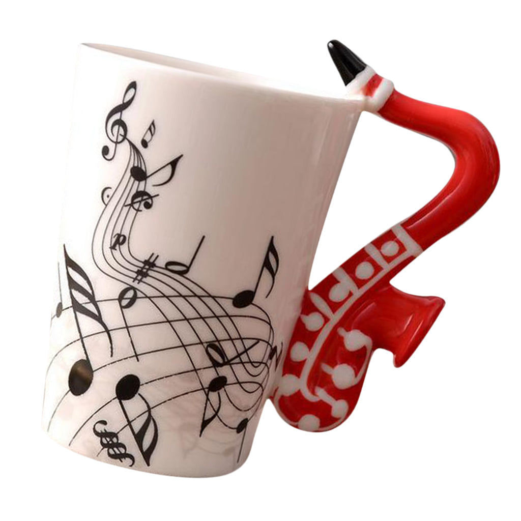 Ceramic Cup Coffee Mug Instrument Mug Creative Gift Red Saxophone