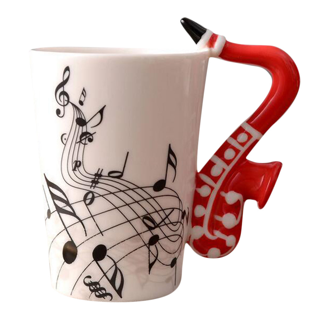 Ceramic Cup Coffee Mug Instrument Mug Creative Gift Red Saxophone