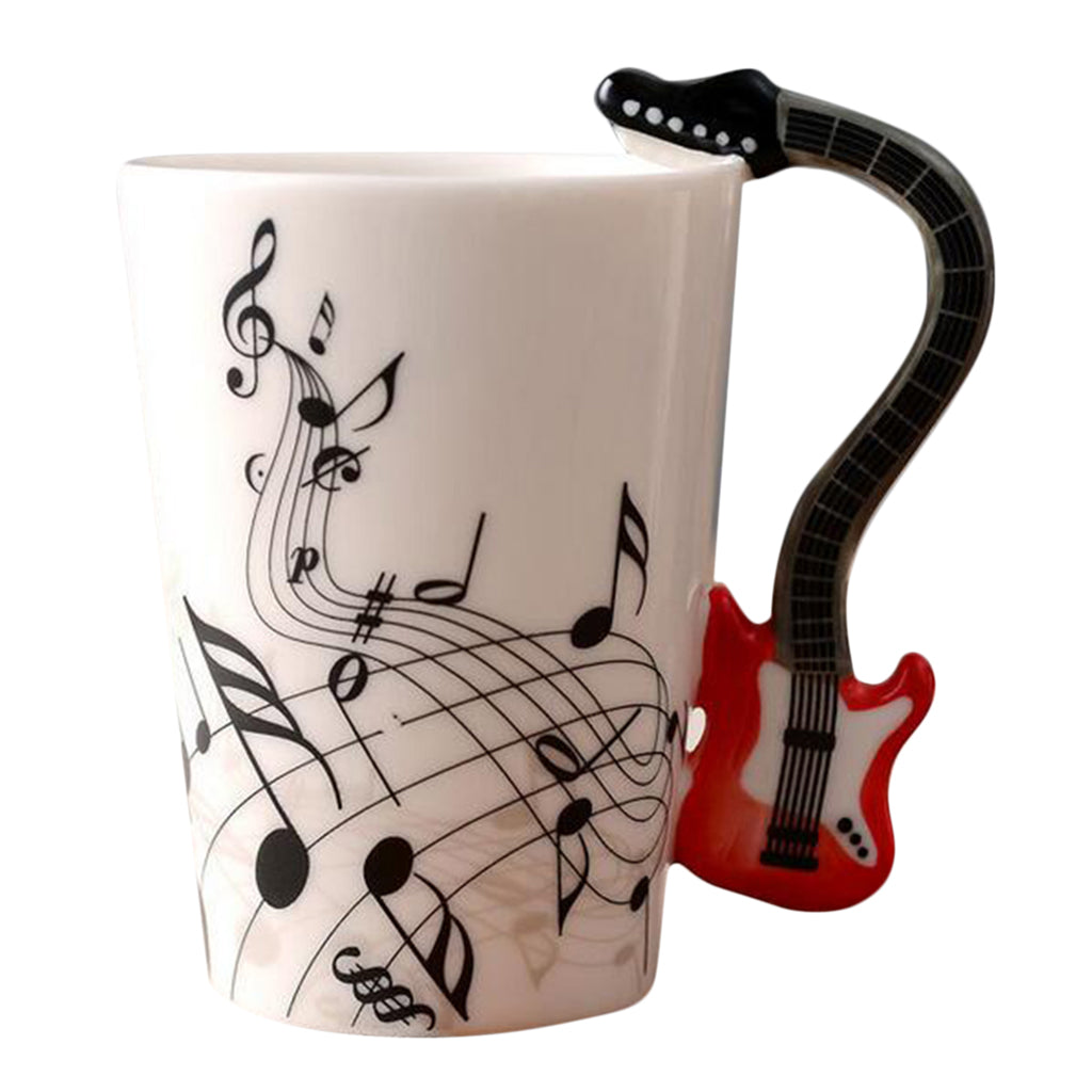 Ceramic Cup Coffee Mug Instrument Mug Creative Gift Red Guitar