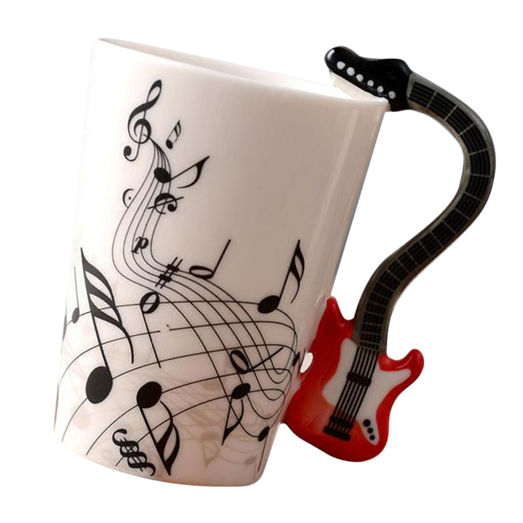 Ceramic Cup Coffee Mug Instrument Mug Creative Gift Red Guitar