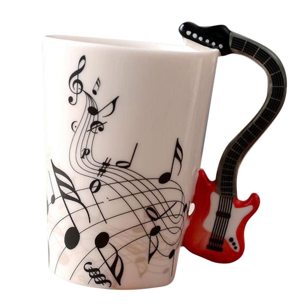 Ceramic Cup Coffee Mug Instrument Mug Creative Gift Red Guitar