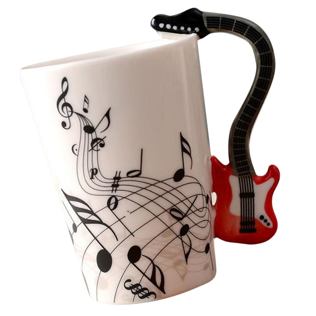 Ceramic Cup Coffee Mug Instrument Mug Creative Gift Red Guitar