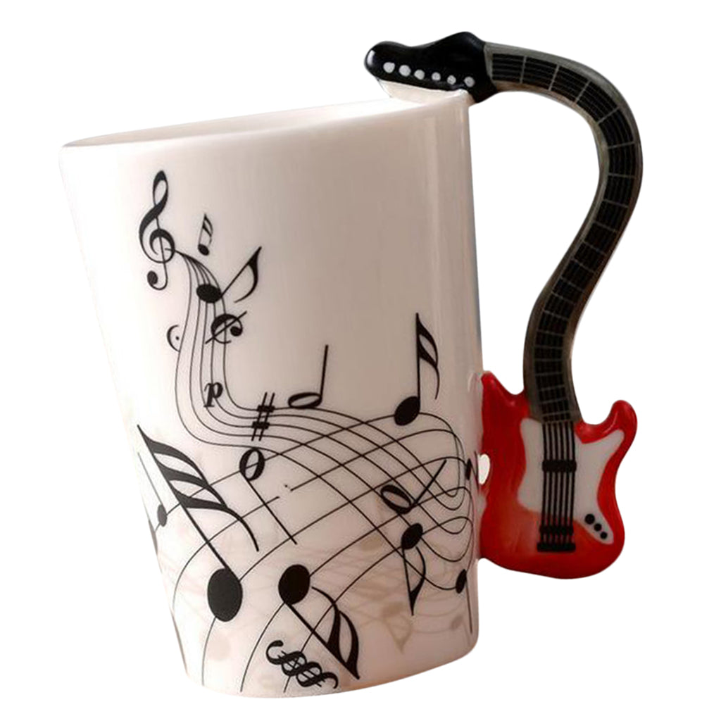 Ceramic Cup Coffee Mug Instrument Mug Creative Gift Red Guitar