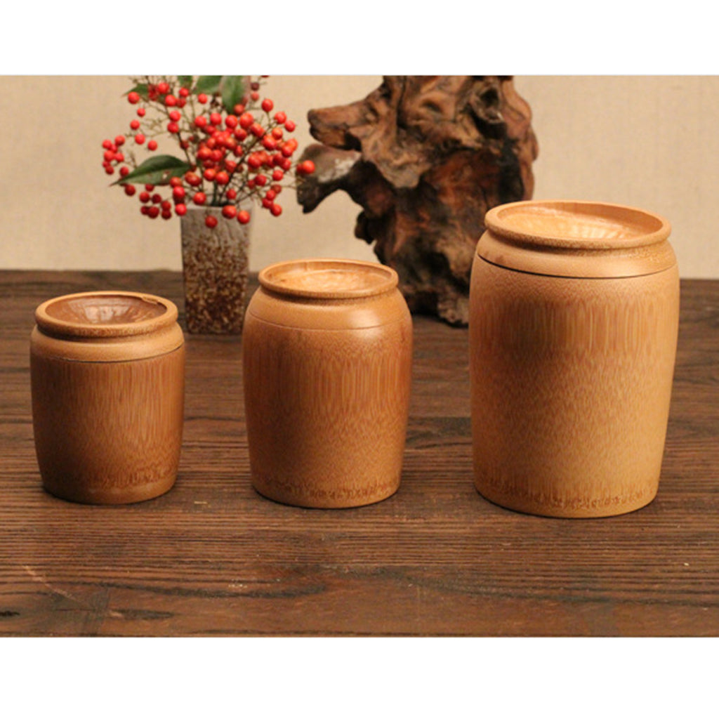 Bamboo Tea Storage Box Canister Box Tea Coffee Candy Seal Storage Wooden L