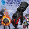 Waterproof Motorcycle Motobike Scooter Leather Sports Long Gloves Red L