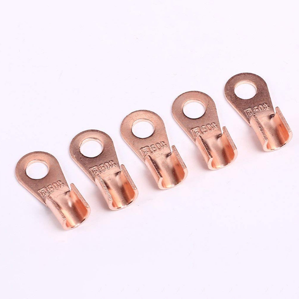 Open Barrel Wire Crimp Connector Copper Ring Lug Terminals Assortment Kit