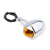 Pair of Universal Motorcycle Metal Turn Signals Indicator Lamps Sliver 3