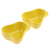 1 Pair Small Ceramic Bowl Pet Hamster Rabbit Feeding Bowl Pear_Yellow